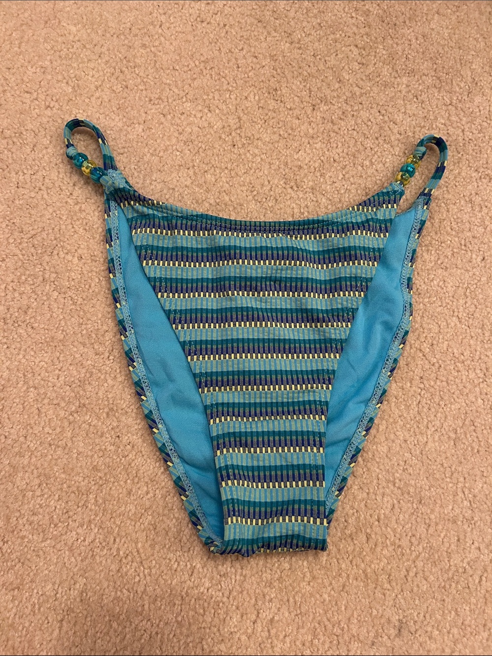 wild fable Blue and Teal Striped Bikini Bottom